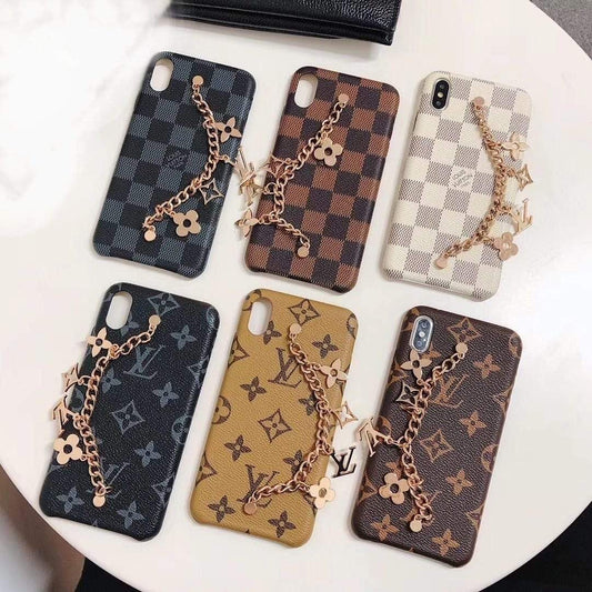 Tunde Store Louis Vuitton Leather Phone Cases With Straps for iPhone 14