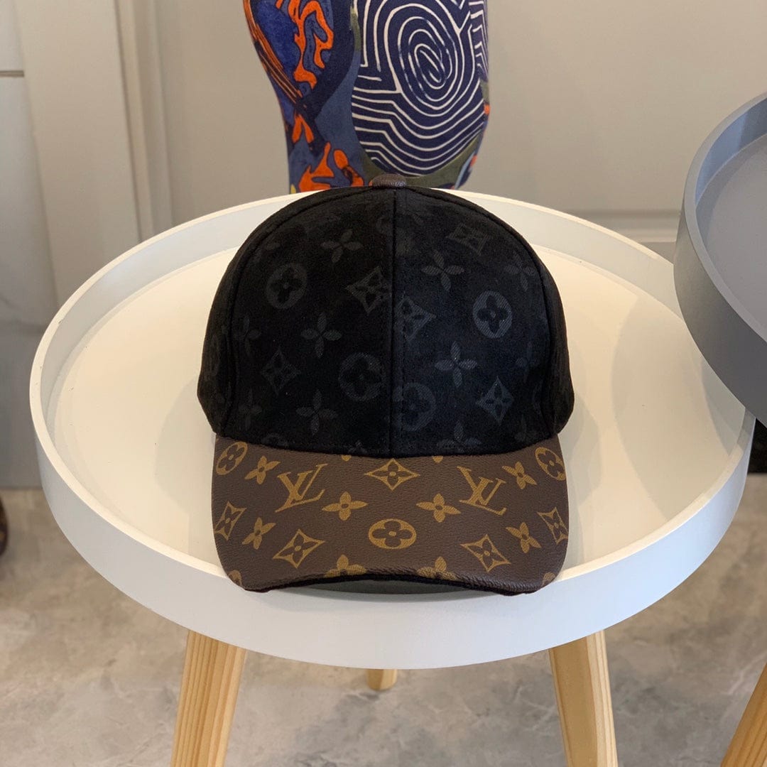 Tunde Store Louis Vuitton Monogram Black Suede & Brown Leather Cap