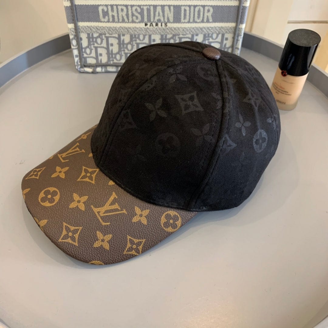 Tunde Store Louis Vuitton Monogram Black Suede & Brown Leather Cap