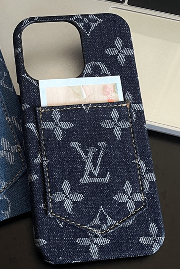 Tunde Store Louis Vuitton Monogram Denim iPhone Case with Card Holder