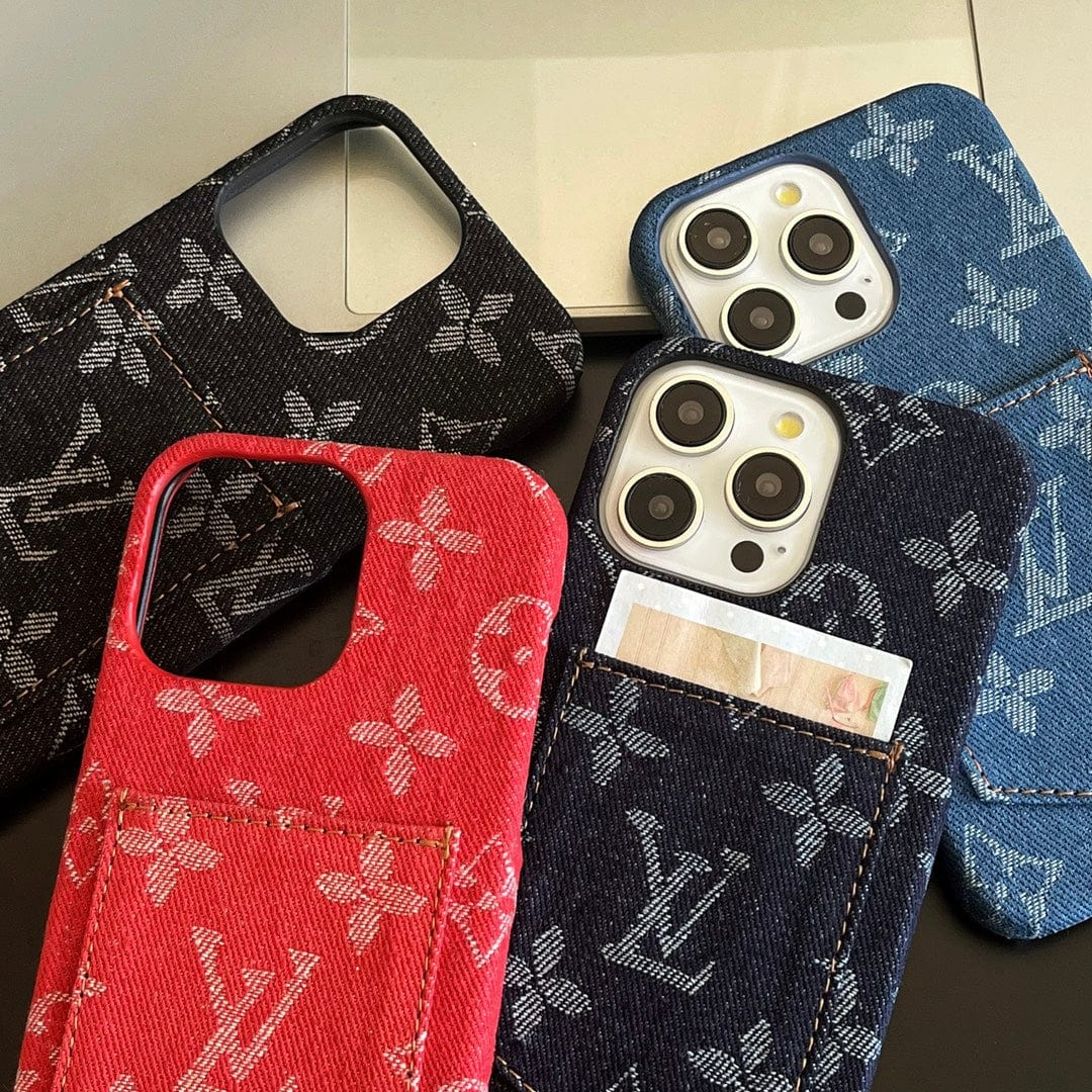 Tunde Store Louis Vuitton Monogram Denim iPhone Case with Card Holder