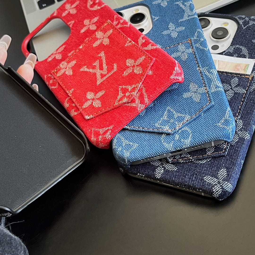 Tunde Store Louis Vuitton Monogram Denim iPhone Case with Card Holder