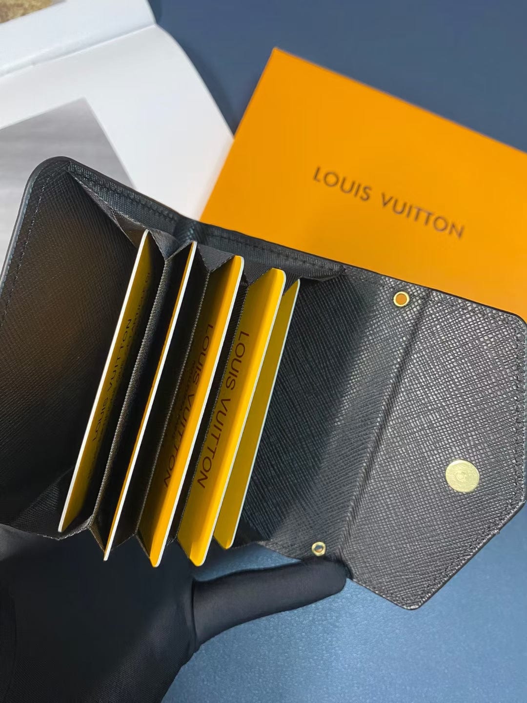 Tunde Store Louis Vuitton Monogram Embossed Credit Card Holders Wallet with LV Logo