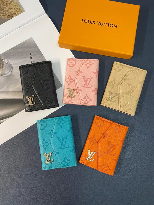 Tunde Store Louis Vuitton Monogram Embossed Credit Card Holders Wallet with LV Logo