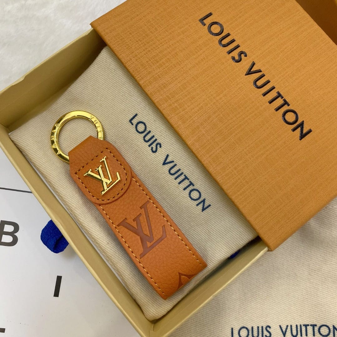 Tunde Store Louis Vuitton Monogram Leather Key Holders with Gold LV Logo | LV Keychain