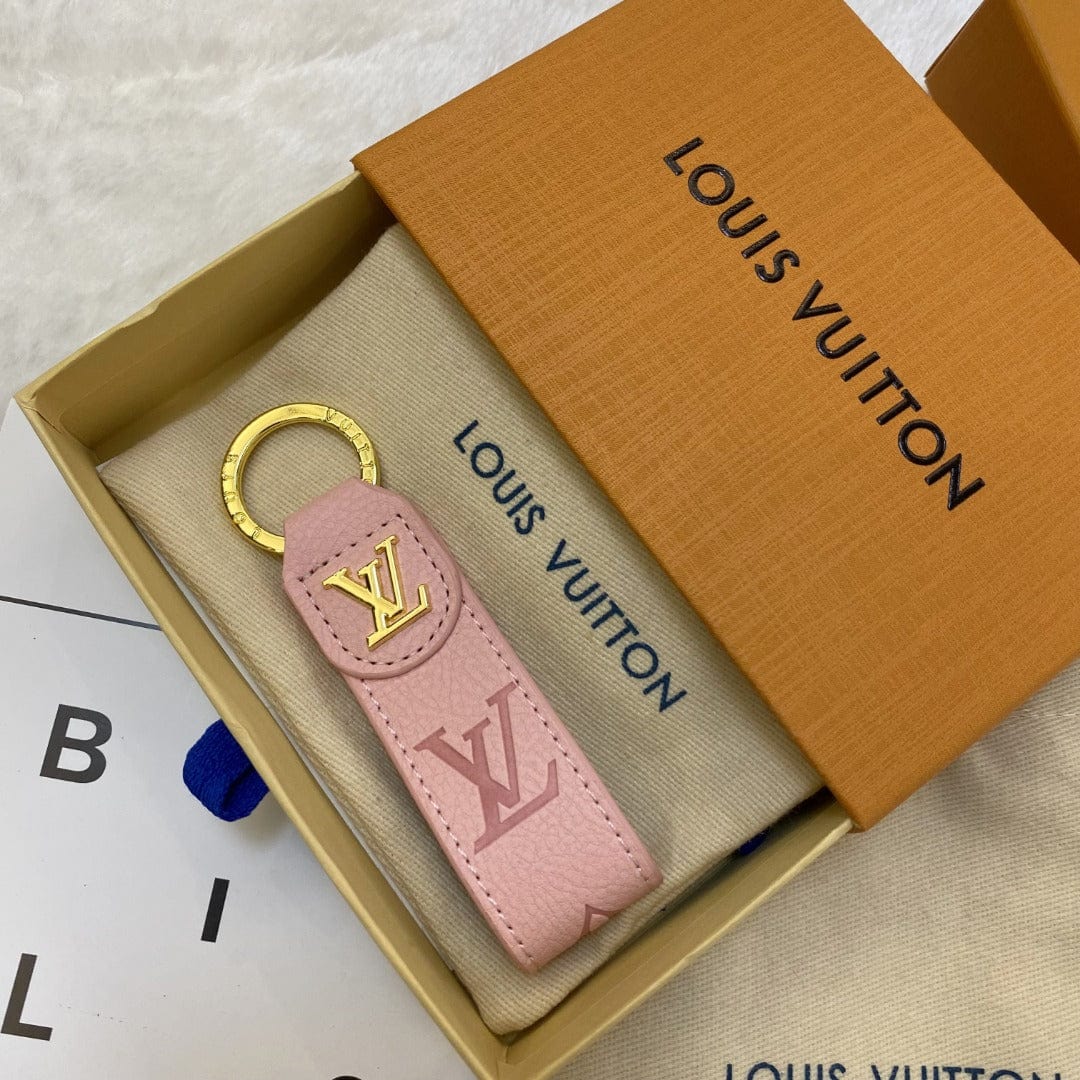 Tunde Store Louis Vuitton Monogram Leather Key Holders with Gold LV Logo | LV Keychain