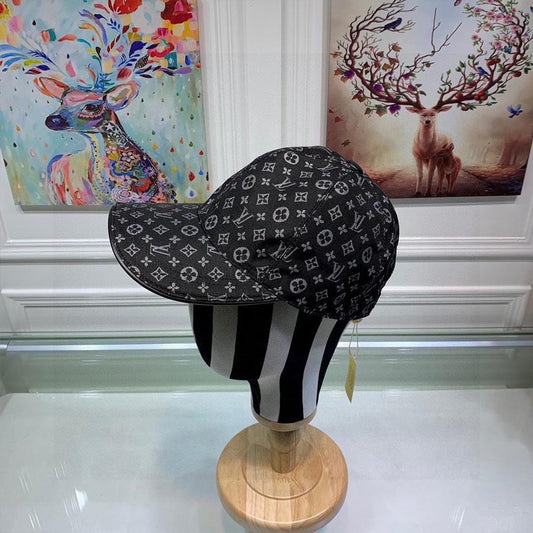 Tunde Store Louis Vuitton Monogram Patterned Black Cap - Classic Louis Vuitton Style Cap