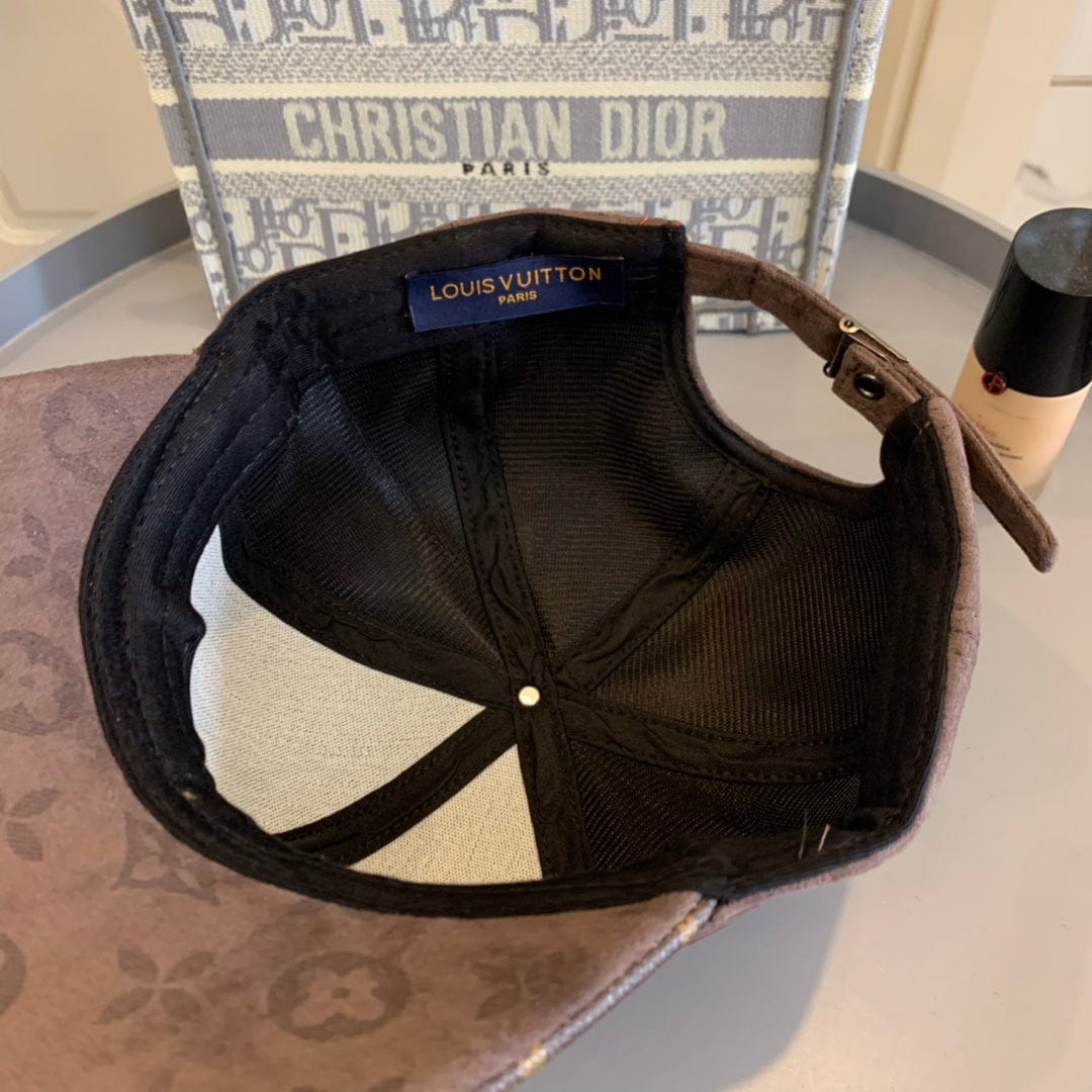 Tunde Store Louis Vuitton Monogram Suede and Canvas Cap in Brown and Black