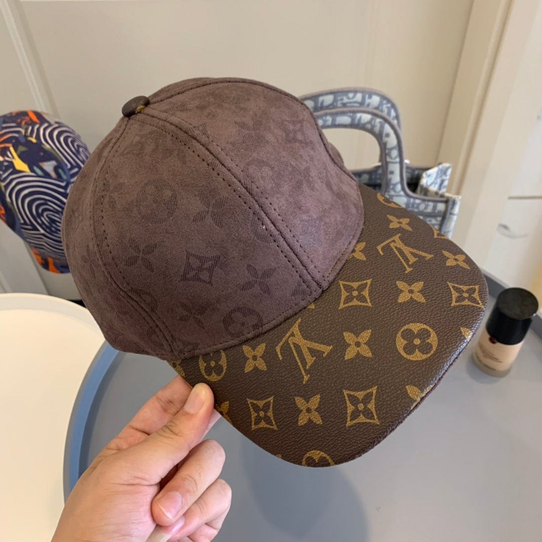 Tunde Store Louis Vuitton Monogram Suede and Canvas Cap in Brown and Black