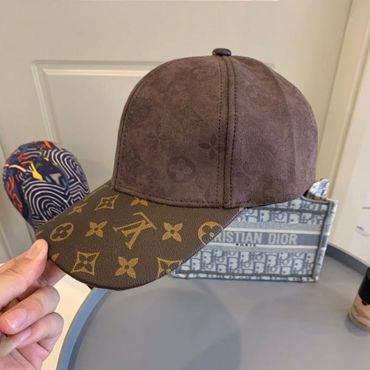 Tunde Store Louis Vuitton Monogram Suede and Canvas Cap in Brown and Black