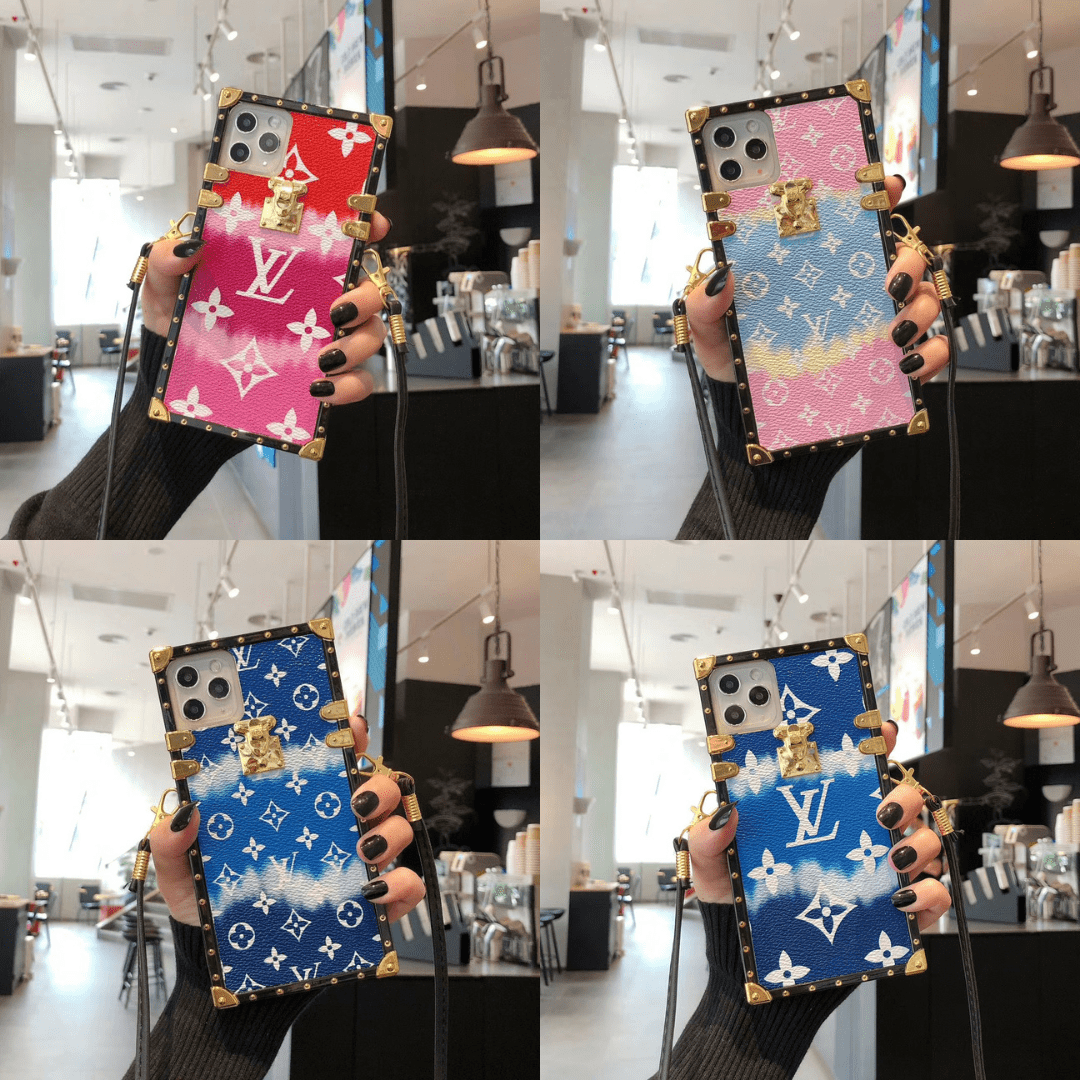 Tunde Store Louis Vuitton Rainbow Leather Case For iPhone 15 (iphone13-iPhone14)