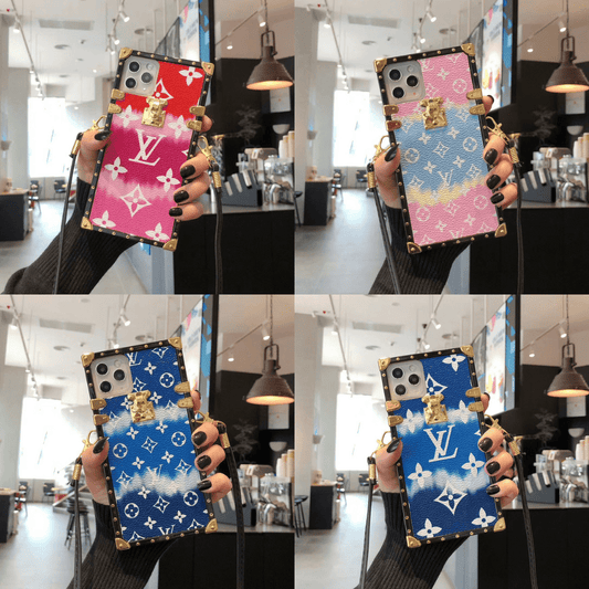 Tunde Store Louis Vuitton Rainbow Leather Case For iPhone 15 (iphone13-iPhone14)