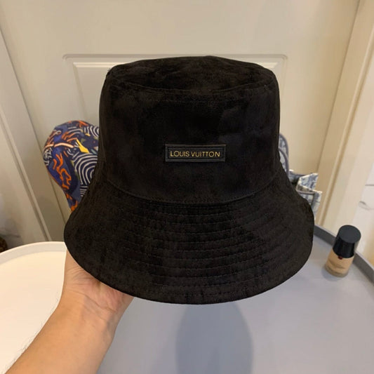 Tunde Store Louis Vuitton Reversible Black Suede and Embossed Leather Bucket Hat