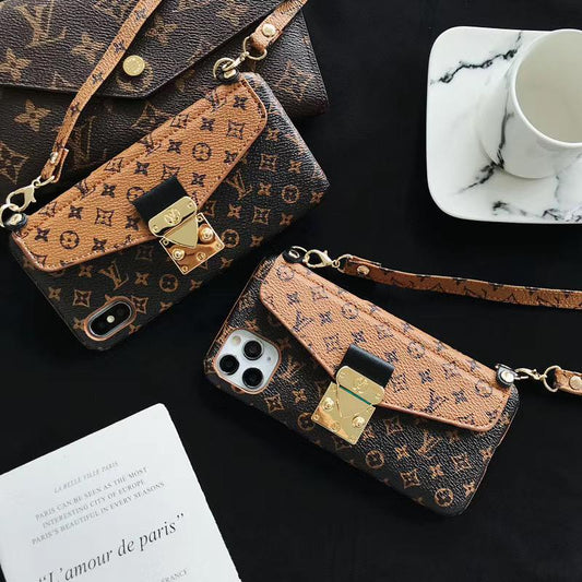 Tunde Store Louis Vuitton Shoulder Strap Leather iPhone Case