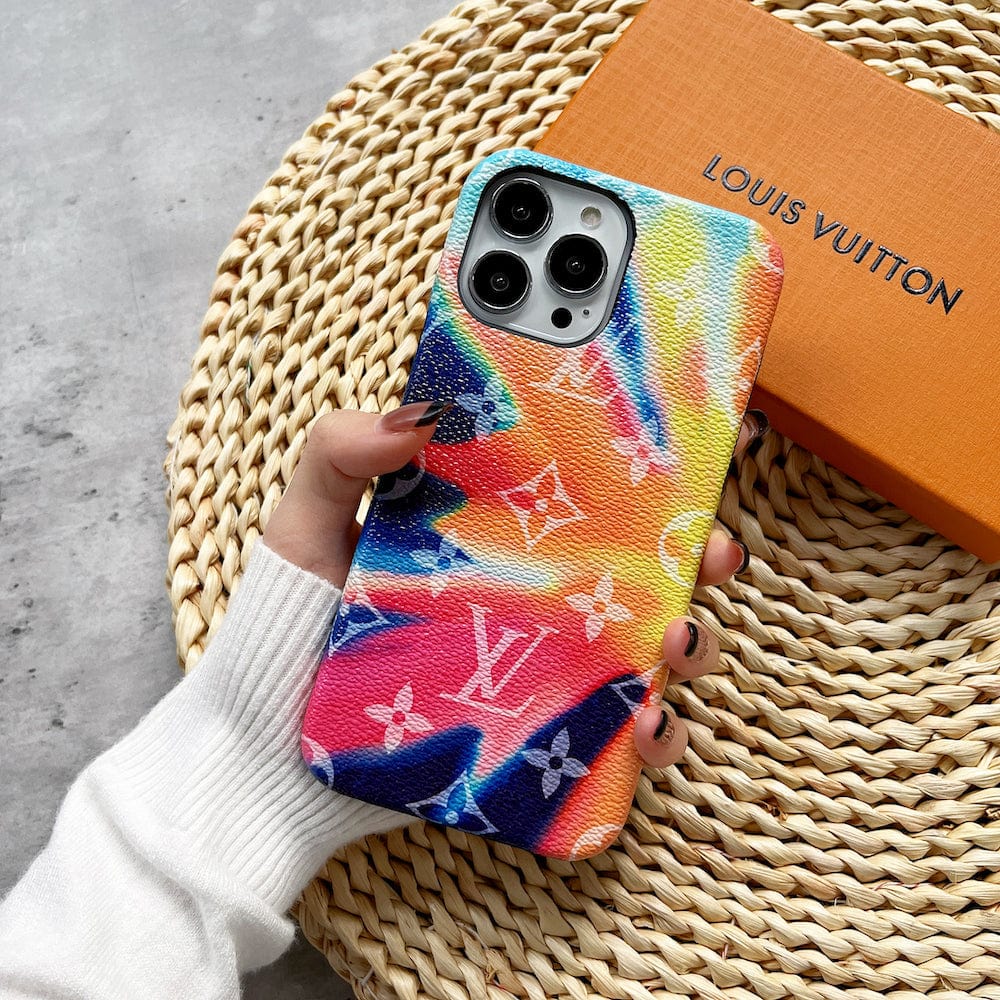 Tunde Store Louis Vuitton Vibrant Bleach Rainbow iPhone Cases