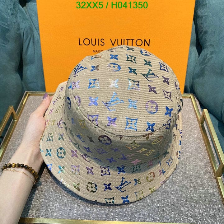 Tunde Store Louis Vuitton White Rainbow Bucket Hat for women - Light Effect Hat