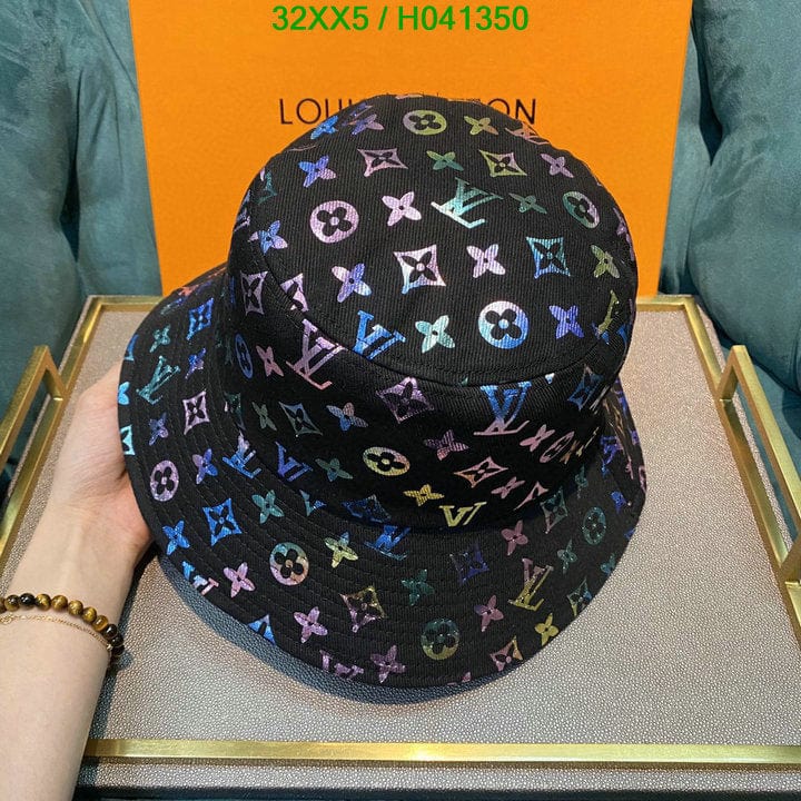 Tunde Store Louis Vuitton White Rainbow Bucket Hat for women - Light Effect Hat