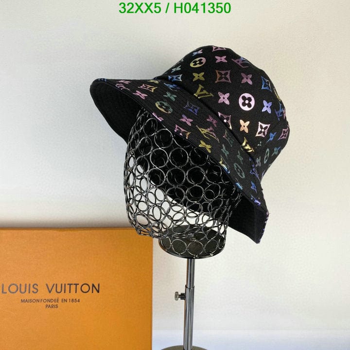 Tunde Store Louis Vuitton White Rainbow Bucket Hat for women - Light Effect Hat