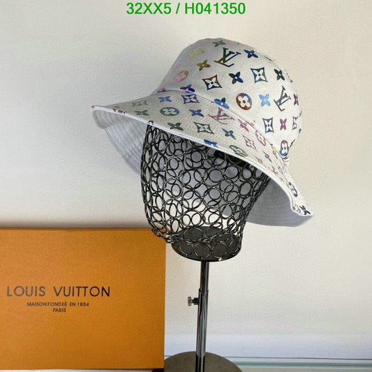 Tunde Store Louis Vuitton White Rainbow Bucket Hat for women - Light Effect Hat