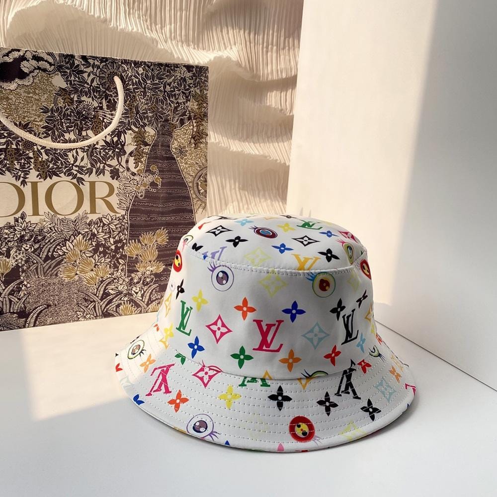 Tunde Store Louis Vuitton White Rainbow Bucket Hat for women | Women Hat