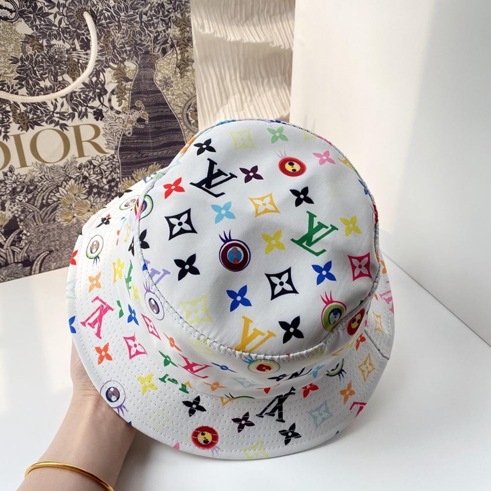 Tunde Store Louis Vuitton White Rainbow Bucket Hat for women | Women Hat
