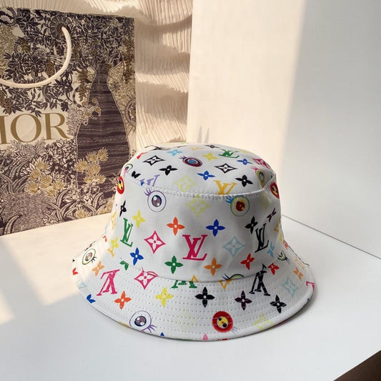 Tunde Store Louis Vuitton White Rainbow Bucket Hat for women | Women Hat