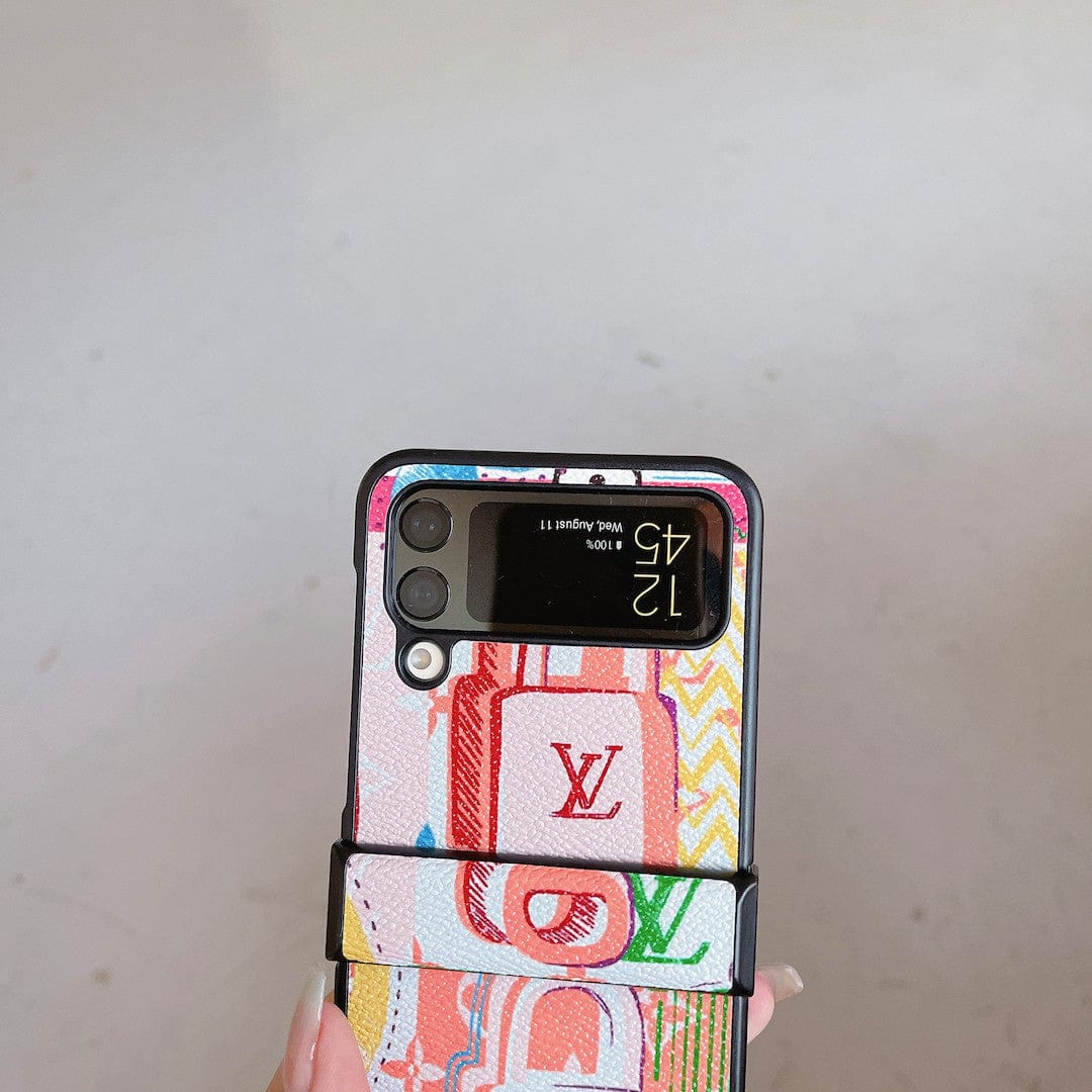 Tunde Store Louis Vuitton Z Flip Phone Cases with Finger Strap | Unique Artistic Styles