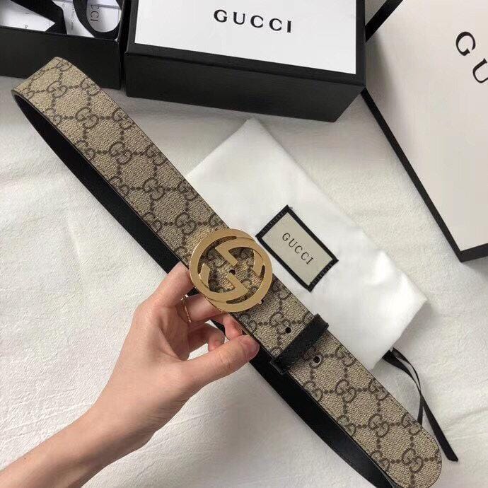 Tunde Store Luxurious Gucci Leather Belt - Interlocking Gucci Buckle