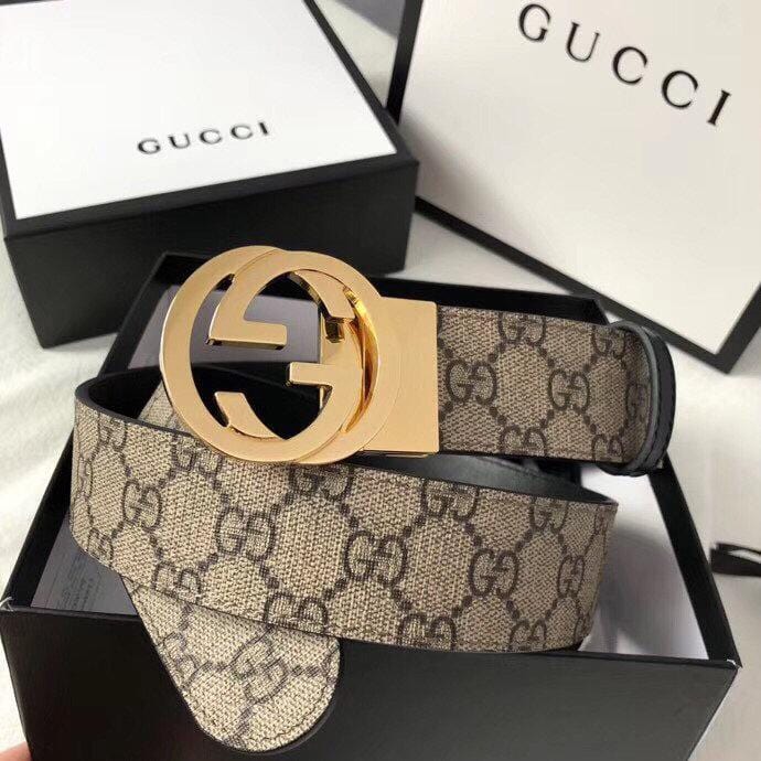 Tunde Store Luxurious Gucci Leather Belt - Interlocking Gucci Buckle
