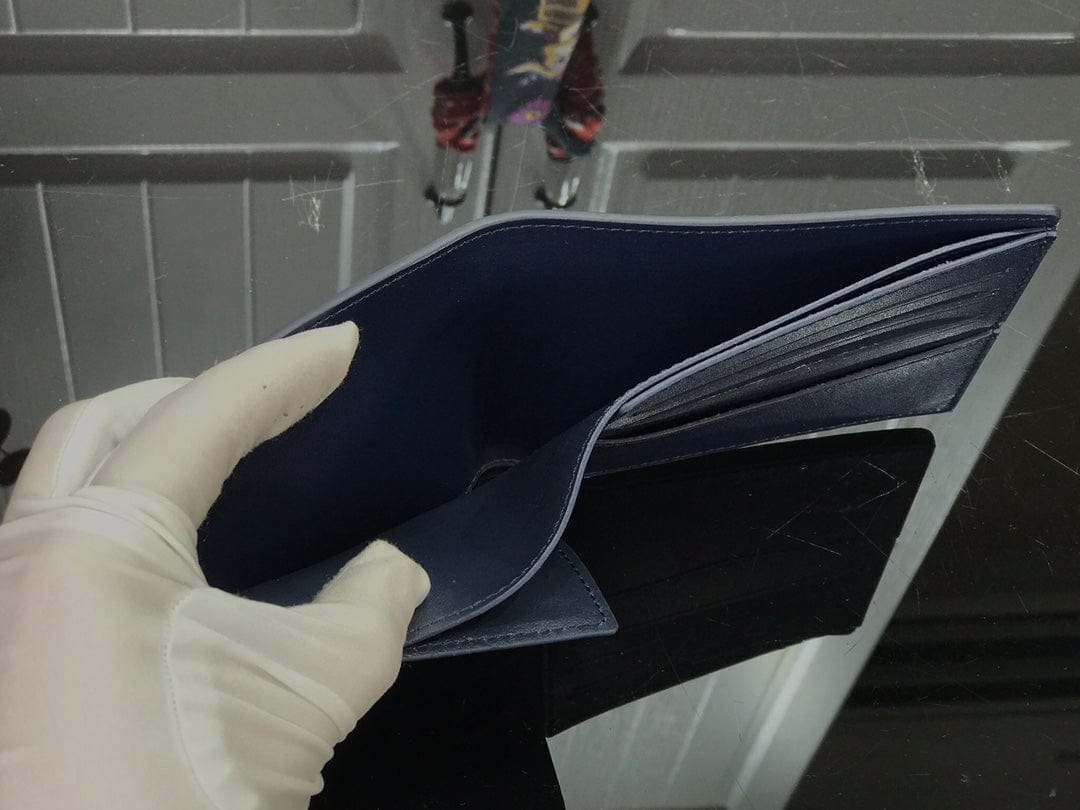 Tunde Store Luxury Blue Monogram Bifold Wallet