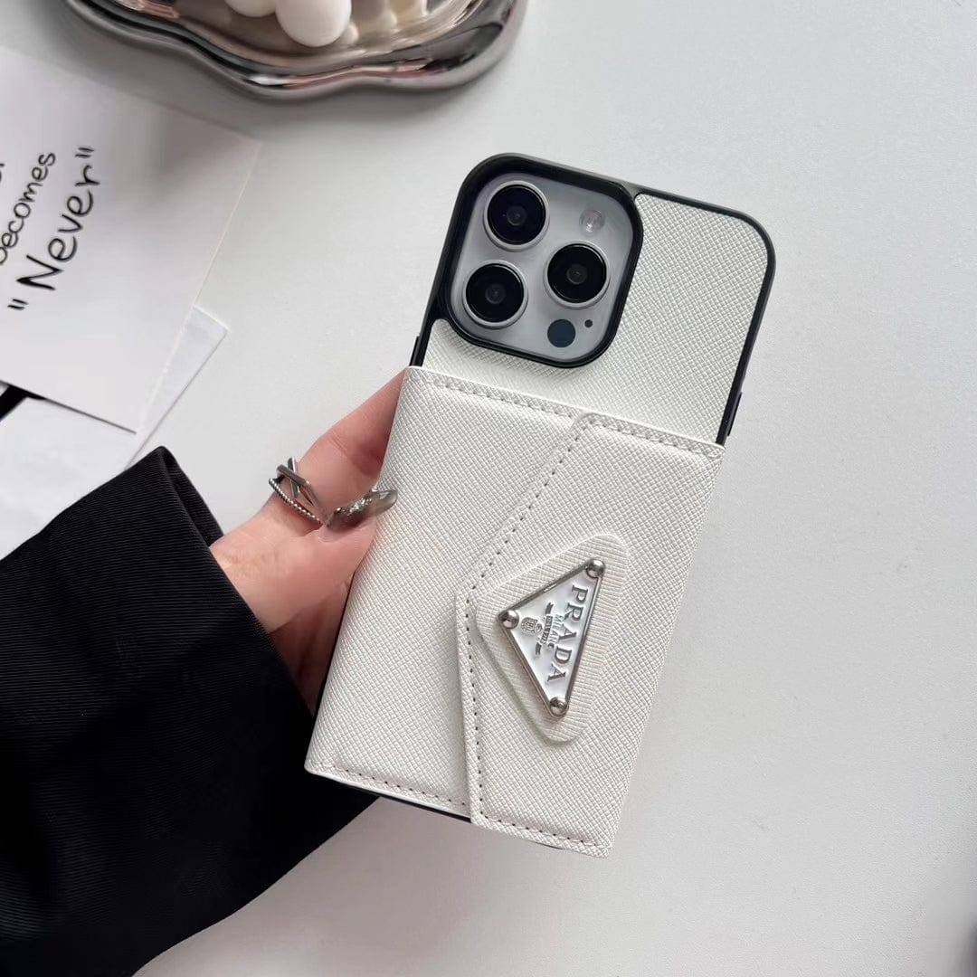 Tunde Store Prada-Inspired Designer iPhone Case with Card Holder – Available for iPhone 13 to iPhone 16