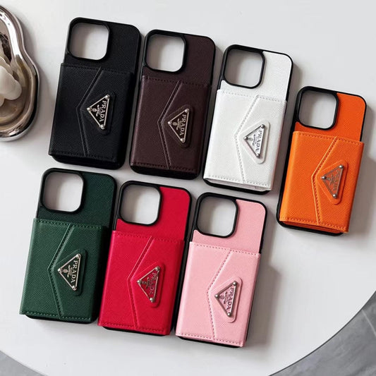 Tunde Store Prada-Inspired Designer iPhone Case with Card Holder – Available for iPhone 13 to iPhone 16