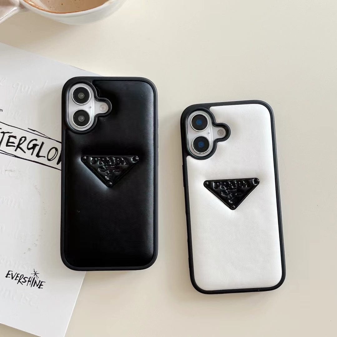 Tunde Store Prada Leather iPhone Case Black And White