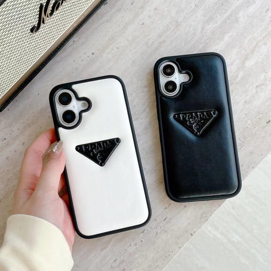 Tunde Store Prada Leather iPhone Case Black And White