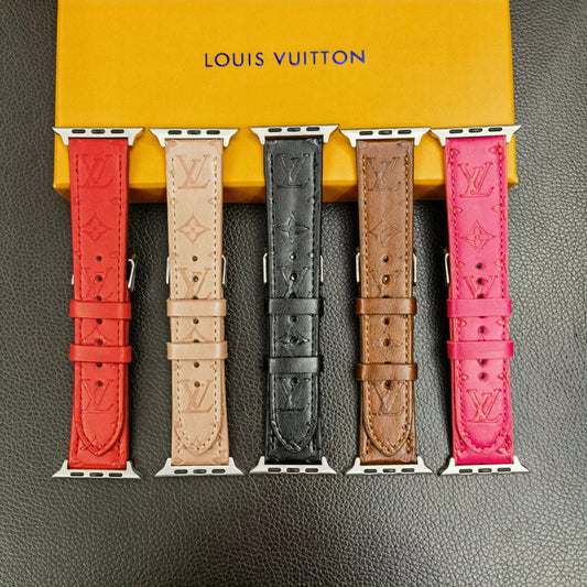 Tunde Store Textured Leather Louis Vuitton Watch Band 38/40/41/42/44/45/49 mm