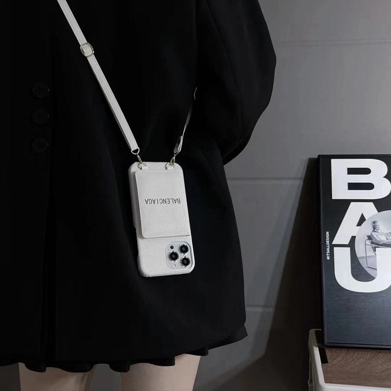 Tunde Store White Leather iPhone Cover with Back Pocket